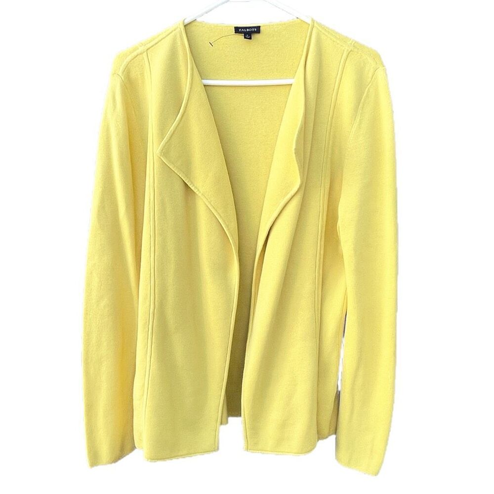 Talbots Yellow Open Front Cardigan
